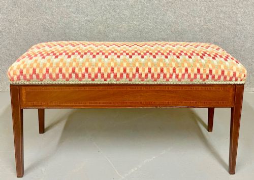 Edwardian Mahogany and Inlaid Window Seat