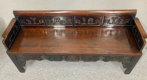 ANTIQUE CHINESE HUANGHUALI WOOD BENCH - ADDITIONAL PHOTO 3