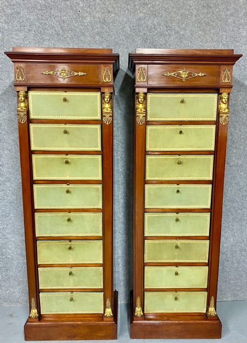 FINE PAIR OF FRENCH CARTONNIER TALL CHESTS OF DRAWERS - ADDITIONAL PHOTO 2