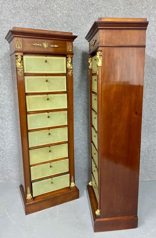 FINE PAIR OF FRENCH CARTONNIER TALL CHESTS OF DRAWERS - ADDITIONAL PHOTO 7
