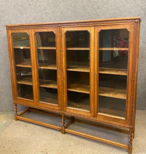 1920'S Oak 4 Door Bookcase
