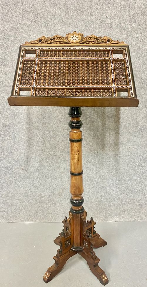 Unusual Damascus Moorish Style Adjustable Music Stand