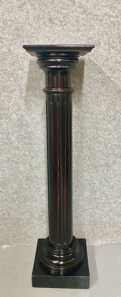 Antique Ebonised Doric Column Torchere