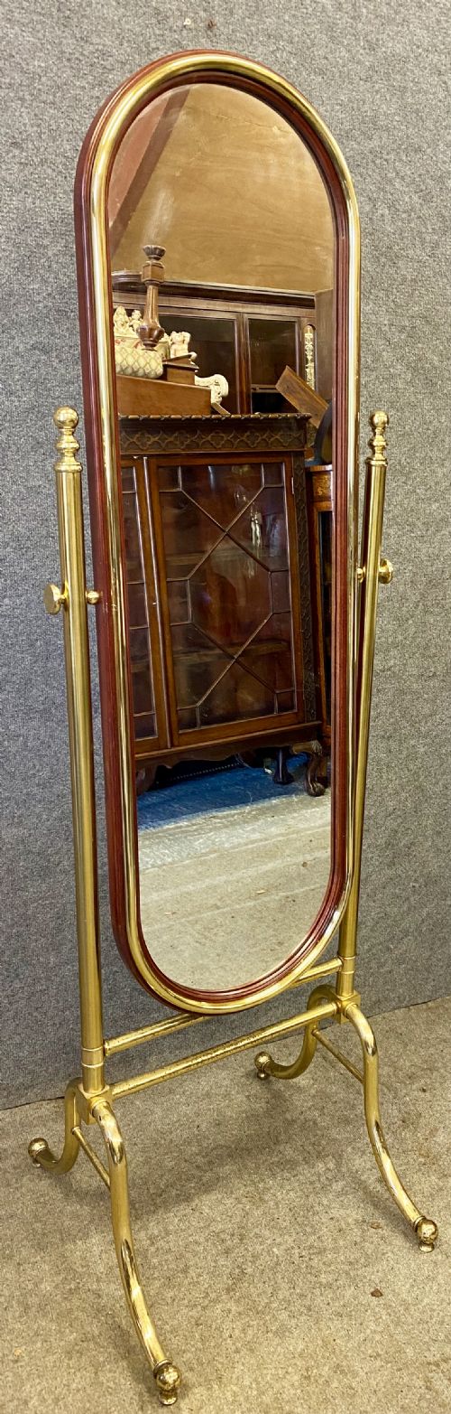 Brass Cheval Mirror