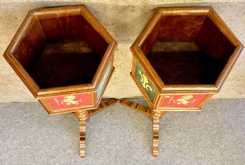 PAIR OF MEDIEVAL STYLE PLANT STANDS - ADDITIONAL PHOTO 6