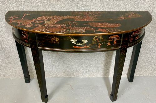 Chinoiserie Demi Lune Console Table