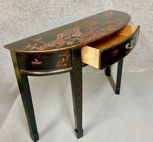 fig 1. Chinoiserie Demi Lune Console Table