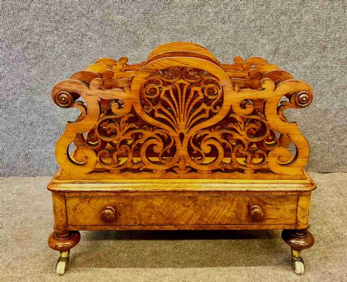 Super Quality Victorian Walnut Canterbury