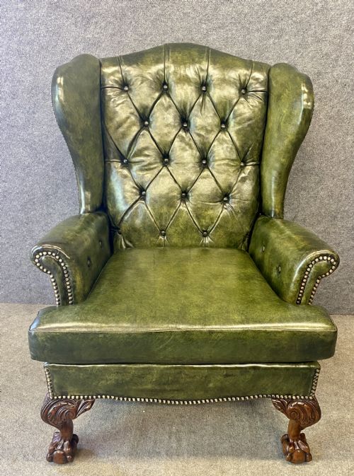 Georgian Style Leather Winged Armchair