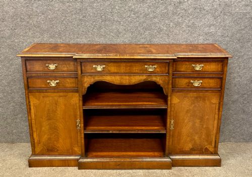 Small George I Walnut Breakfront Side Cabinet Bookcase