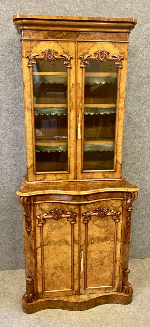 Superb Antique Burr Walnut Bookcase