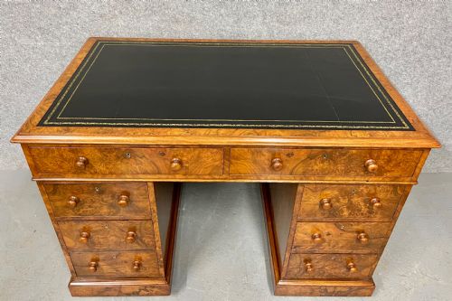Antique Double Sided Burr Walnut Desk