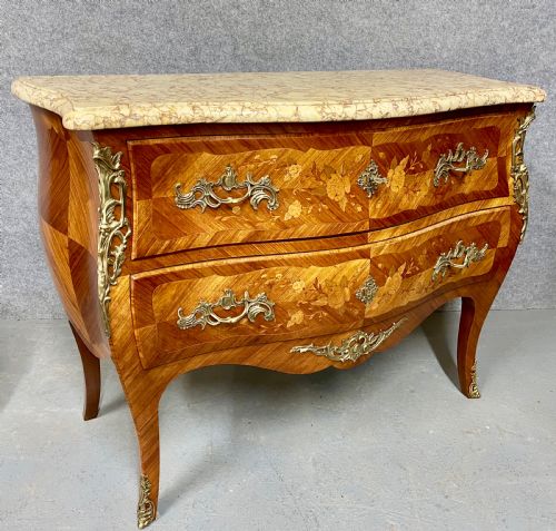 French Kingwood & Marquetry Inlaid Chest