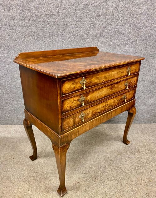 Walnut 3 Drawer Low Boy Chest
