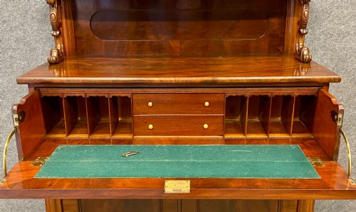 ANTIQUE MAHOGANY SECRETAIRE CHIFFONIER - ADDITIONAL PHOTO 5