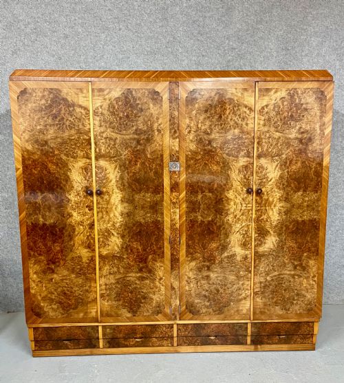 Superb Art Deco Walnut  Compactum Wardrobe