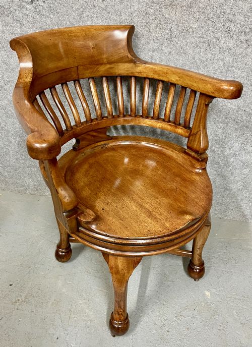 Good Quality Mahogany Revolving Desk Chair