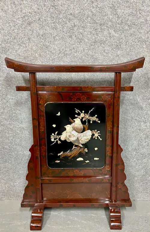 Meiji Period Shibayama Fire Screen