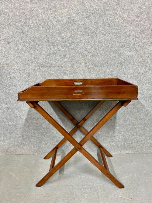 Antique Mahogany Butler's Tray on Stand