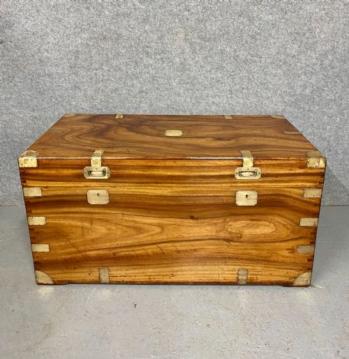 Large Antique  Anglo Indian Camphor Wood Trunk