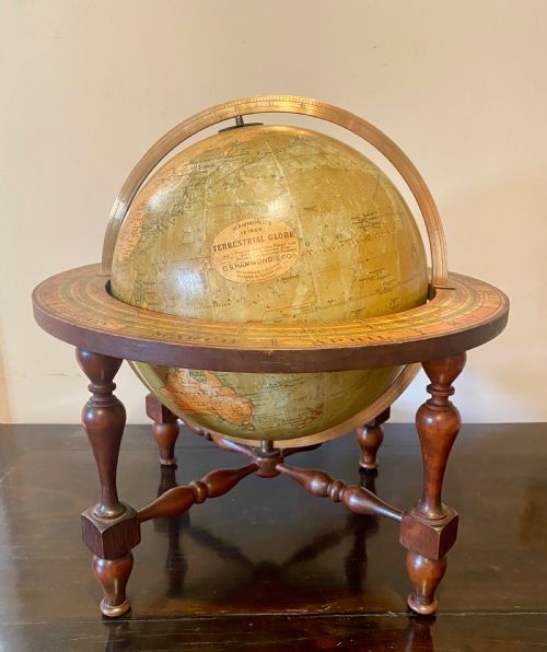 Antique Table Top Globe on Stand