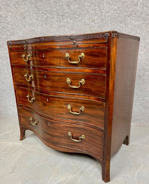 Small George III Serpentine Mahogany Chest of Drawers