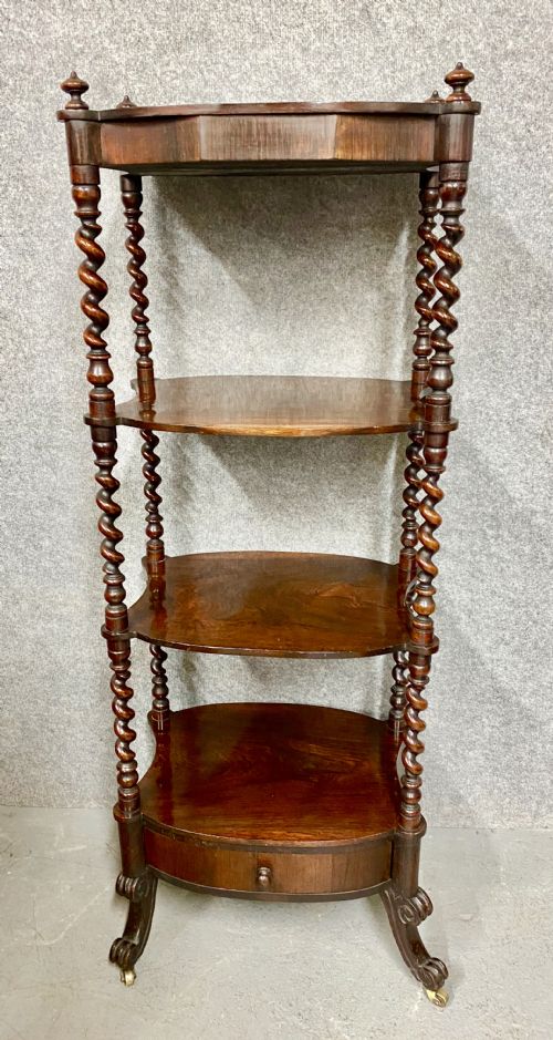 ANTIQUE ROSEWOOD 4 TIER ETAGERE WHATNOT