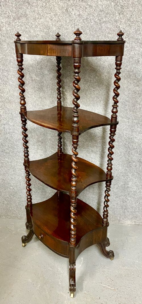 ANTIQUE ROSEWOOD 4 TIER ETAGERE WHATNOT - ADDITIONAL PHOTO 3
