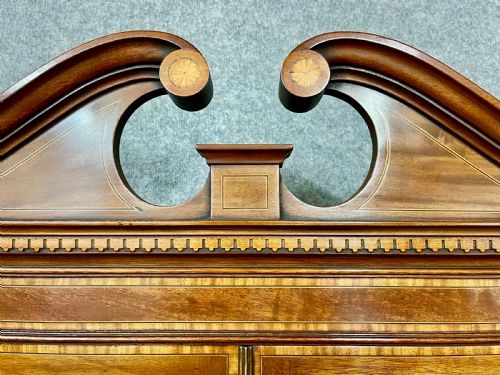 GOOD ANTIQUE SHERATON REVIVAL BUREAU BOOKCASE - ADDITIONAL PHOTO 5