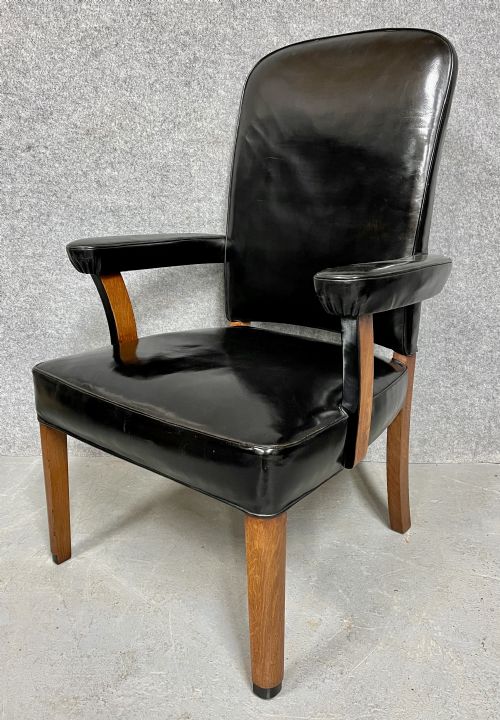 Art Deco Style Leather Desk Chair
