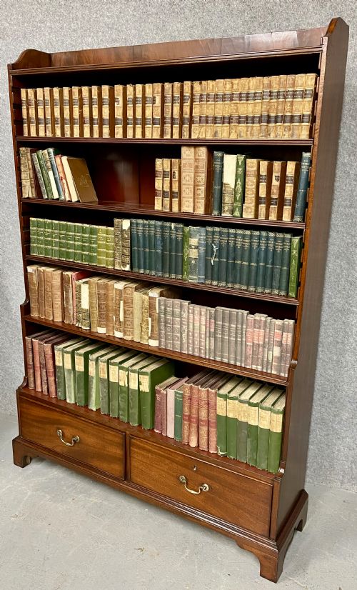 Antique Mahogany Waterfall Open Bookcase