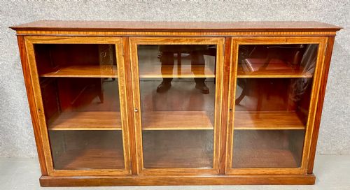 EDWARDIAN MAHOGANY INLAID BOOKCASE - ADDITIONAL PHOTO 1