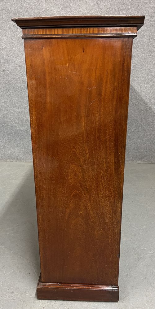 EDWARDIAN MAHOGANY INLAID BOOKCASE - ADDITIONAL PHOTO 4
