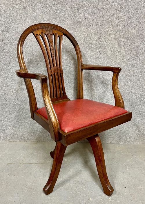 Mahogany Revolving Desk Chair