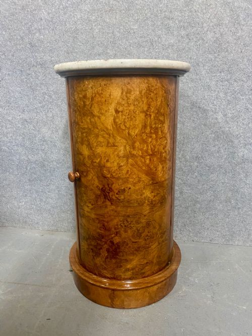 Antique Burr Walnut Pedestal Cupboard