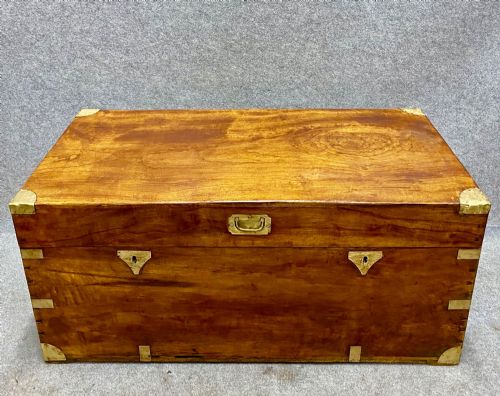 Antique Anglo Indian Camphor Wood Trunk
