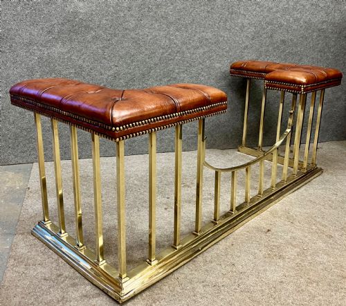 Large Brass and Leather Club Fender