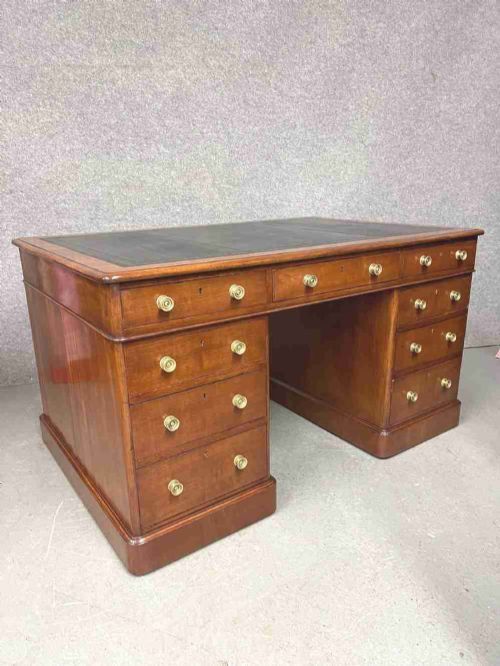 Good Antique 18 Drawer Mahogany Partners Desk