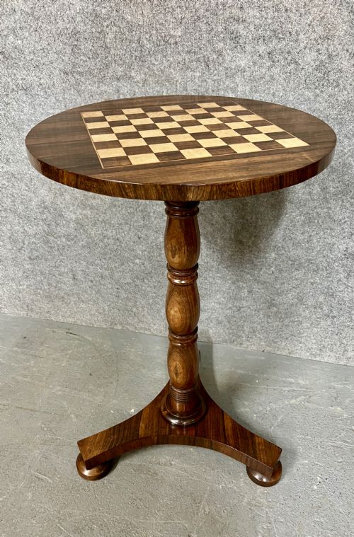 Rosewood and Inlaid Chess Table