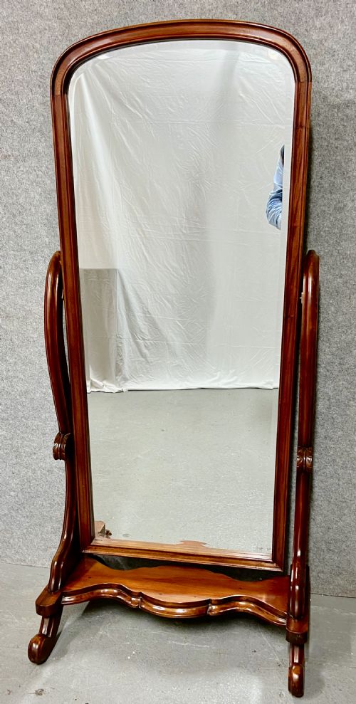 Antique Mahogany Cheval Mirror