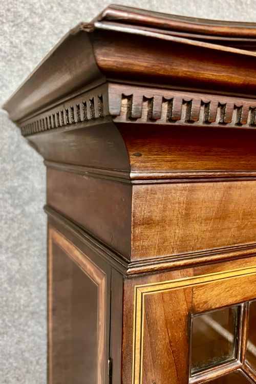 ANTIQUE SHERATON REVIVAL INLAID CABINET - ADDITIONAL PHOTO 8