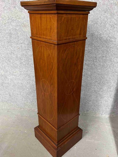 Edwardian Inlaid Pedestal Torchere Stand