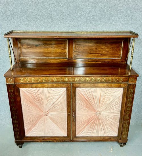 LARGE REGENCY BRASS INLAID CHIFFONIER SIDEBOARD - ADDITIONAL PHOTO 1