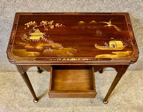 Antique Chinoiserie Card Table