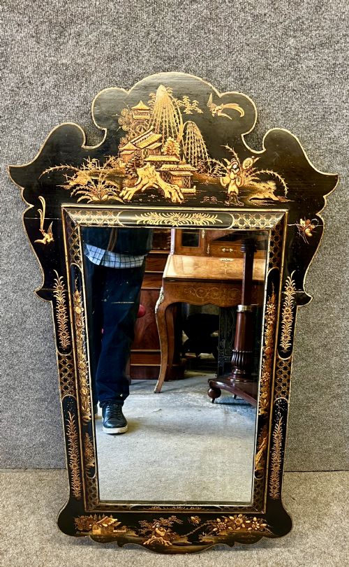 18th Century Jappaned Wall Mirror