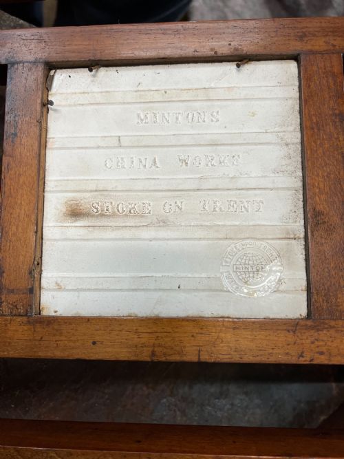 RARE ELLEN E HOUGHTON OF MINTON TILED HALL STAND AND HALL CHAIRS DAYS OF THE WEEK - ADDITIONAL PHOTO 19