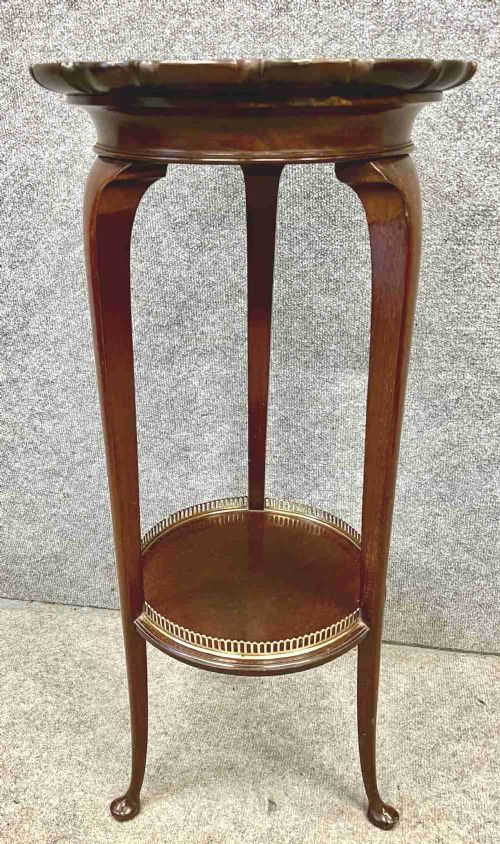 Edwardian Mahogany  2 Tier Plant Stand Torchere