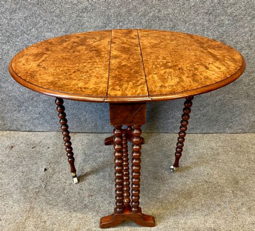 VICTORIAN BABY BURR WALNUT SUTHERLAND TABLE - ADDITIONAL PHOTO 1