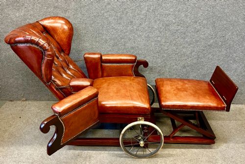 Superb Victorian Convalescing Invalid Wheel Chair by John Ward