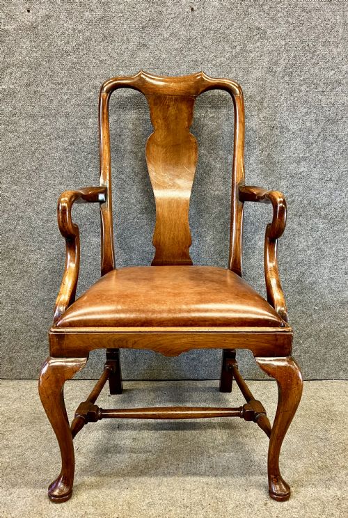 Queen Anne Style Walnut Desk Chair